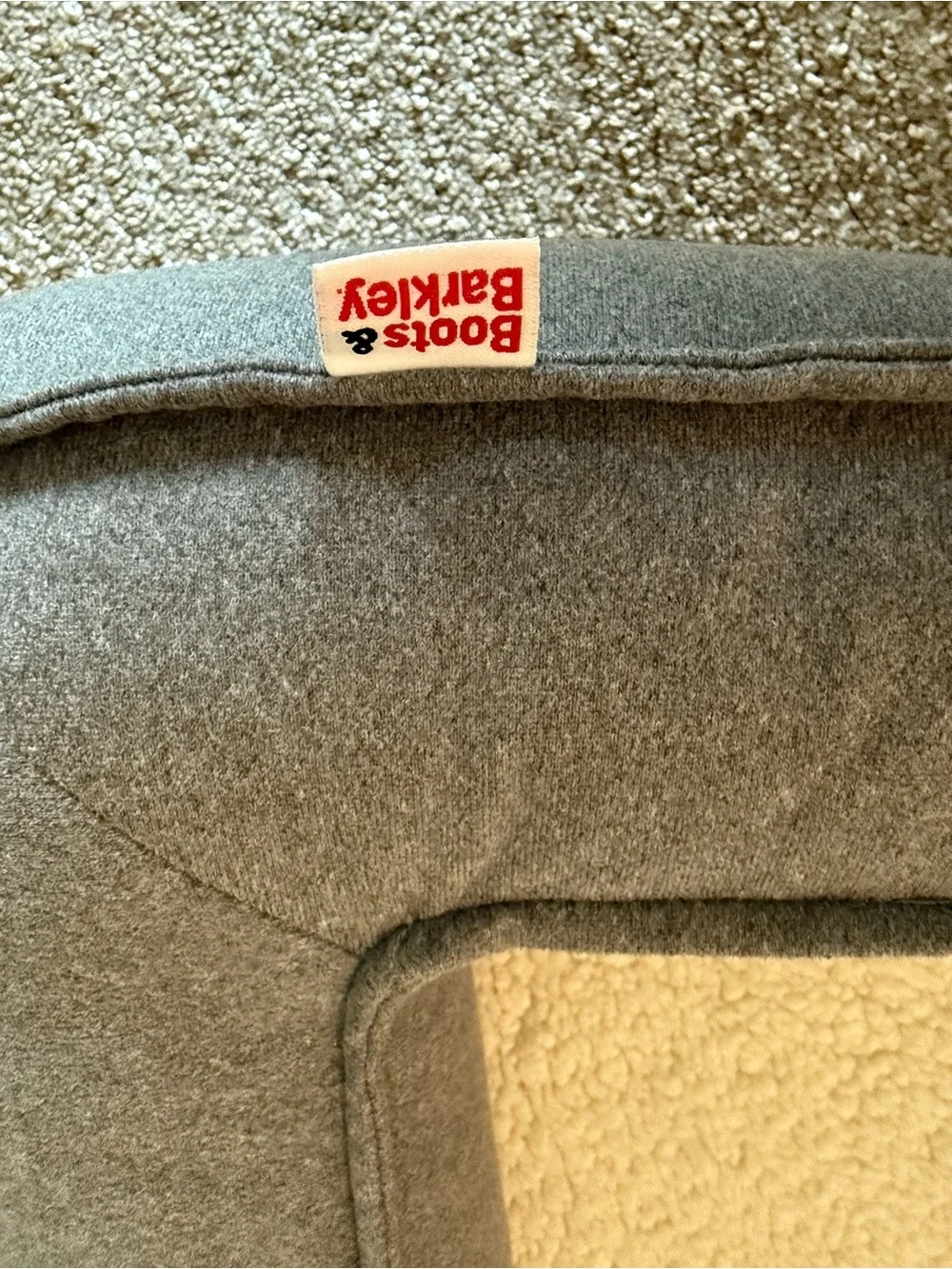 Orthopedic Bolster Dog Pet Bed Gray Plush Sherpa Washable Pet Bed Medium New